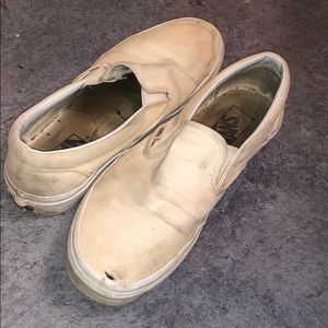 White slip on vans
